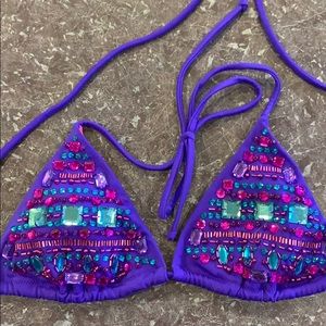 Victoria’s Secret beaded rhinestone bikini top S